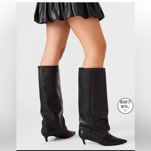 Steve Madden Luca Boots Black Leather Size 7.5